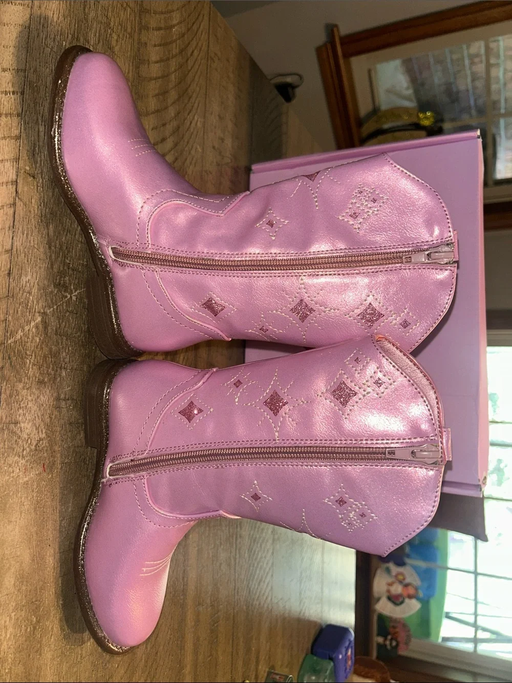 NEW Olivia Miller Shimmer Pink Girls Cowboy Boots size 11